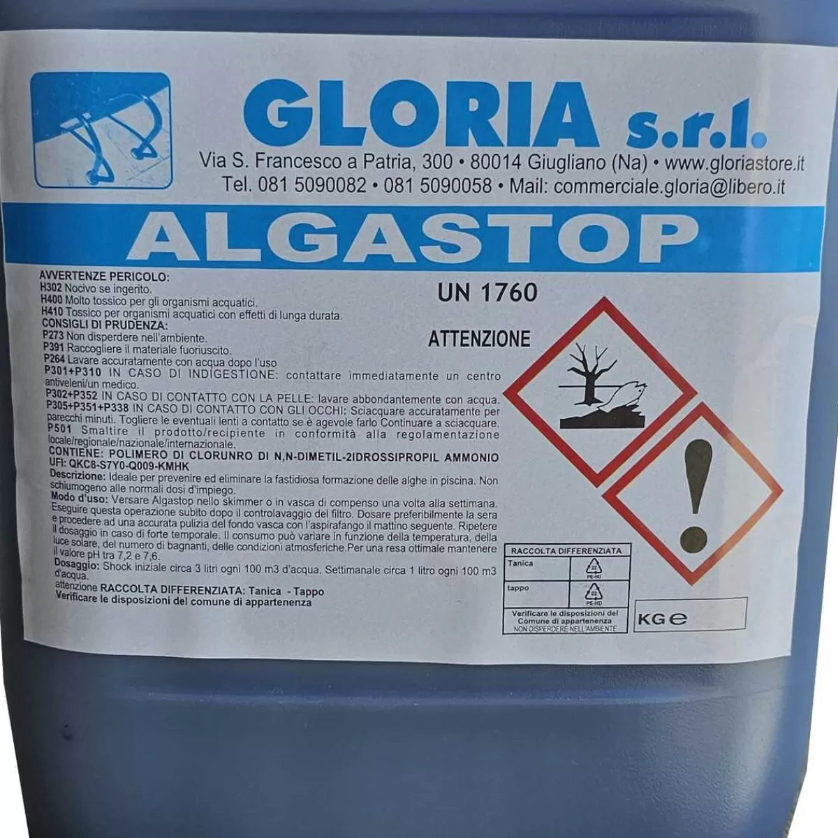 Gloria Store Prodotti chimici<Antialghe Per Piscine 10 Lt