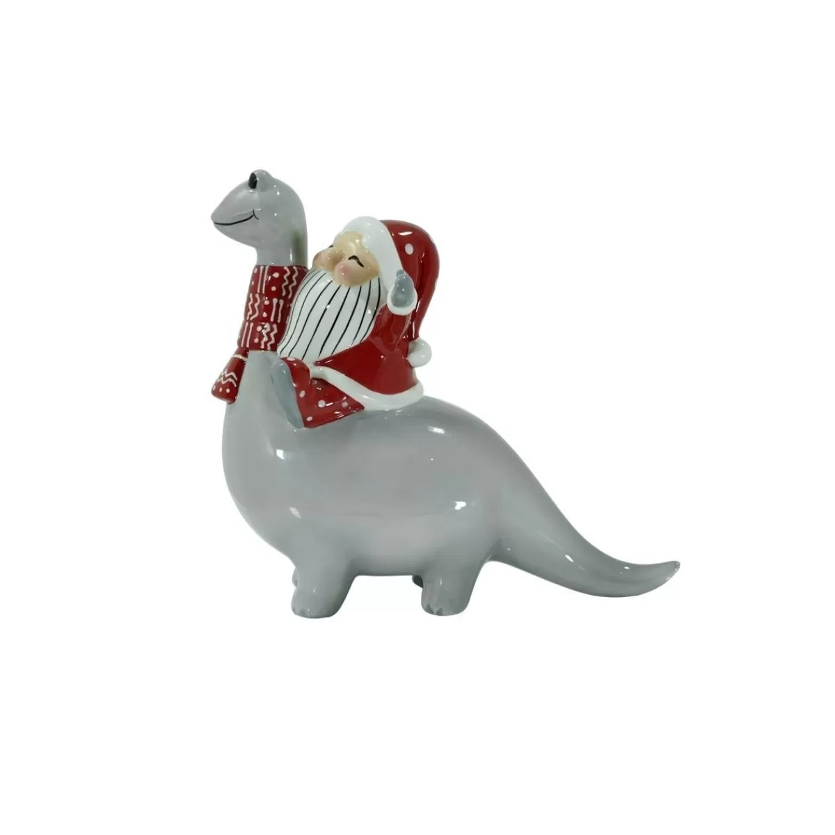 Gloria Store Ceramica | Babbo Natale<Babbo Natale Con Dinosauro In Ceramica 2 Misure