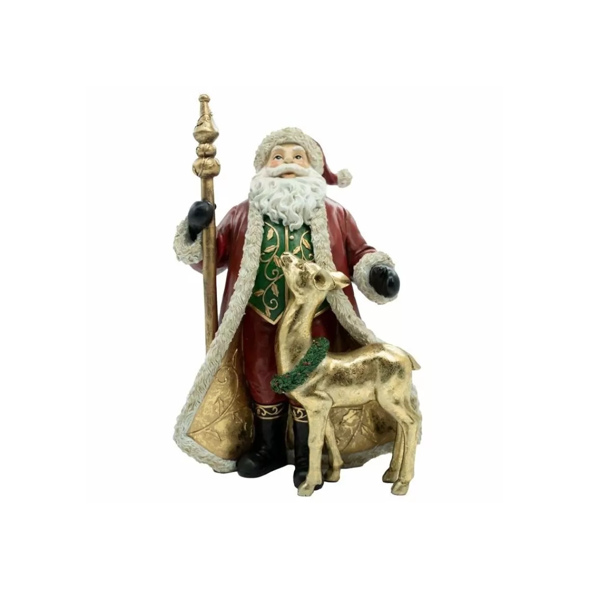 Gloria Store Resina | Babbo Natale<Babbo Natale Con Renna In Resina H.30 Cm