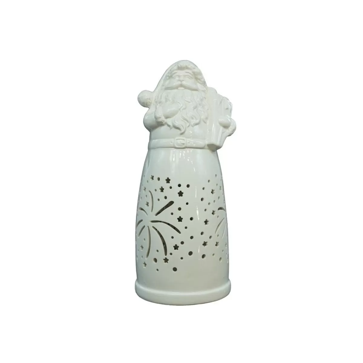 Gloria Store Ceramica<Babbo Natale In Porcellana Con Led H.31 Cm