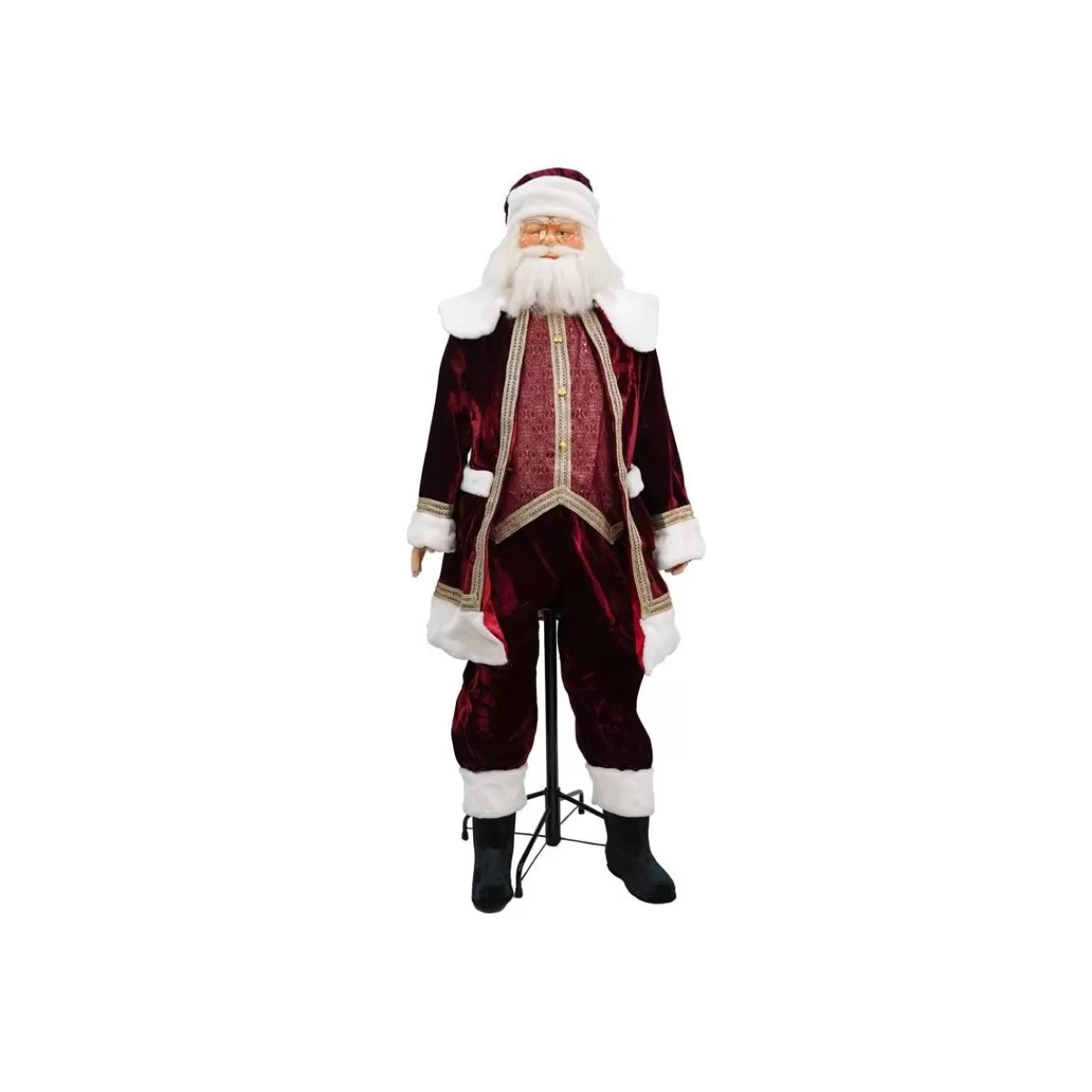 Gloria Store Babbo Natale<Babbo Natale Su Stand Con Abito Burgundy H.170 Cm