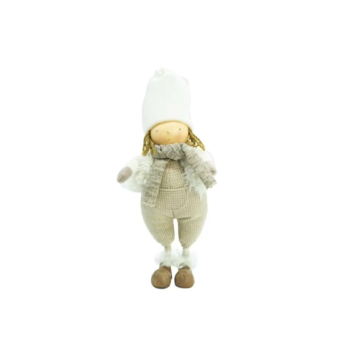 Gloria Store Bamboline Natalizie<Bimbo In Piedi Beige E Bianco H.43 Cm