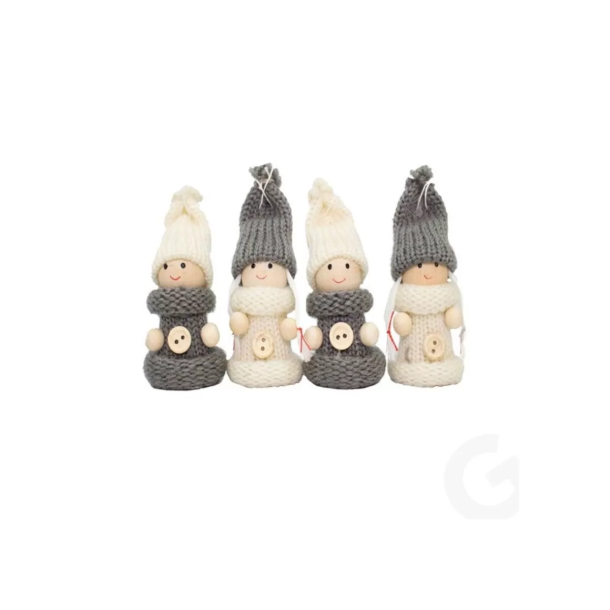 Gloria Store Bamboline Natalizie<Box Con 4 Bimbi Bianco E Grigio H.8 Cm