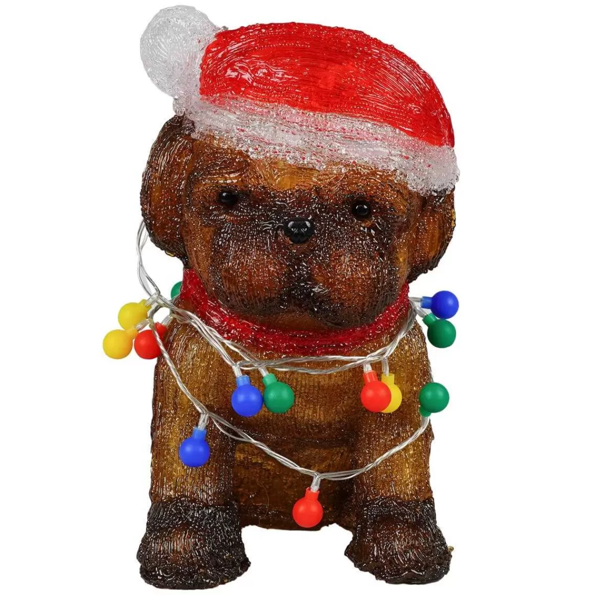 Gloria Store Tende, Cascate e Figure<Cagnolino Natalizio Luminoso H.34 Cm