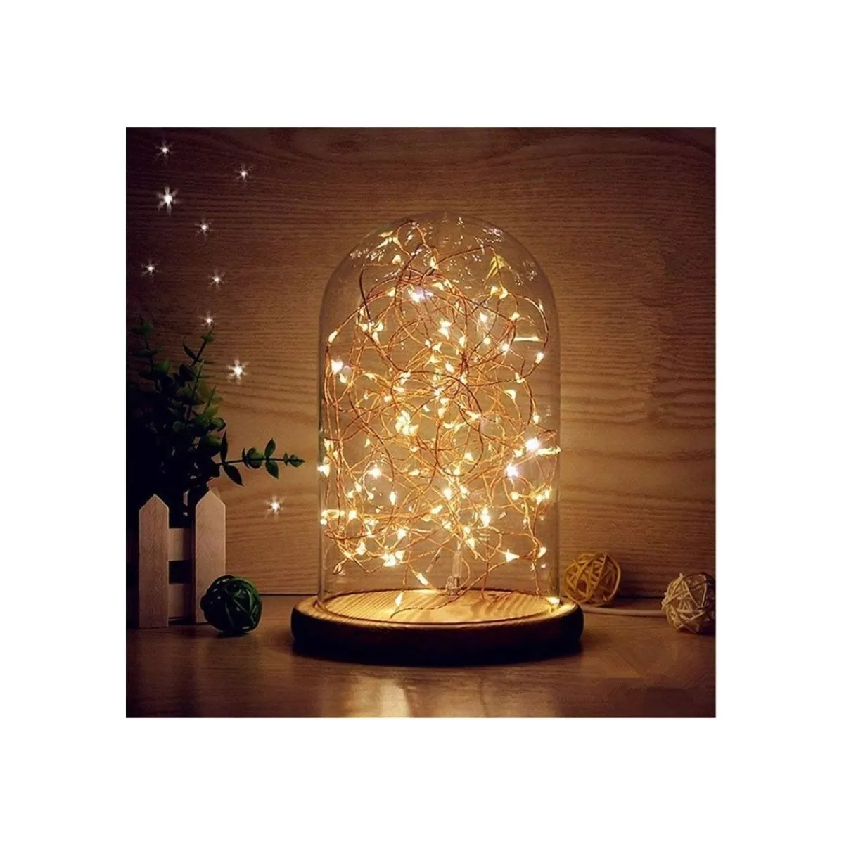 Gloria Store Rami, Stringhe e Fiori<Campana Con Luci Led D.10xH.28 Cm