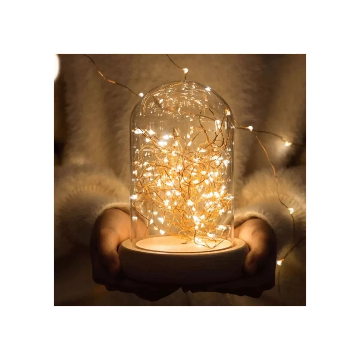 Gloria Store Rami, Stringhe e Fiori<Campana Con Luci Led D.10xH.28 Cm