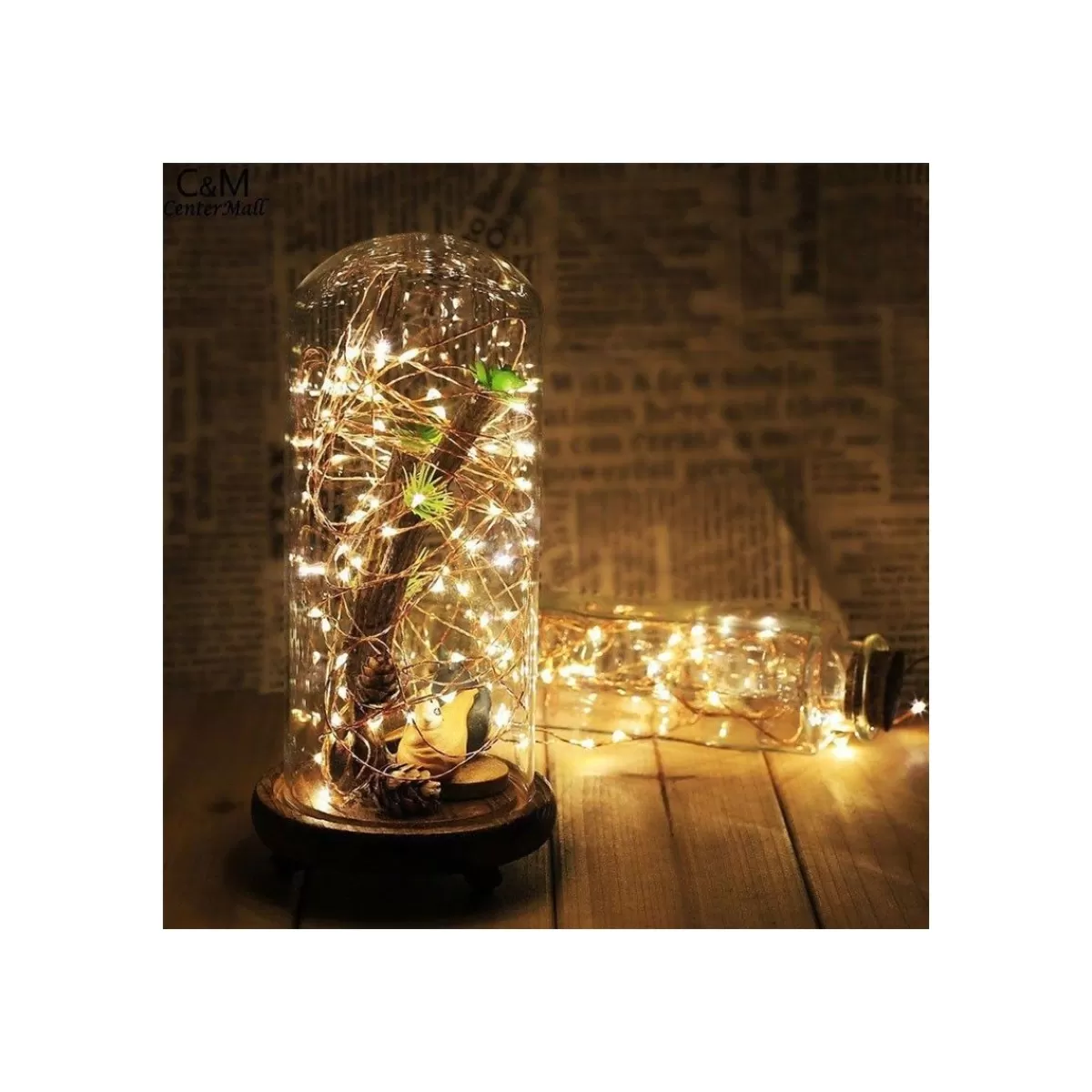 Gloria Store Rami, Stringhe e Fiori<Campana Con Luci Led D.12xH.29 Cm