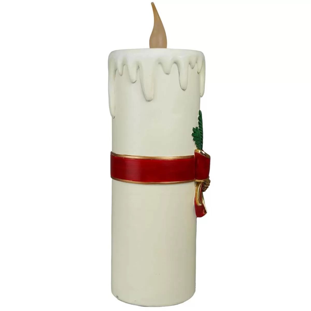 Gloria Store Candele / Porta-Candele / Alzatine<Candela Natalizia Bianca Con Led In Resina H.55,7 Cm