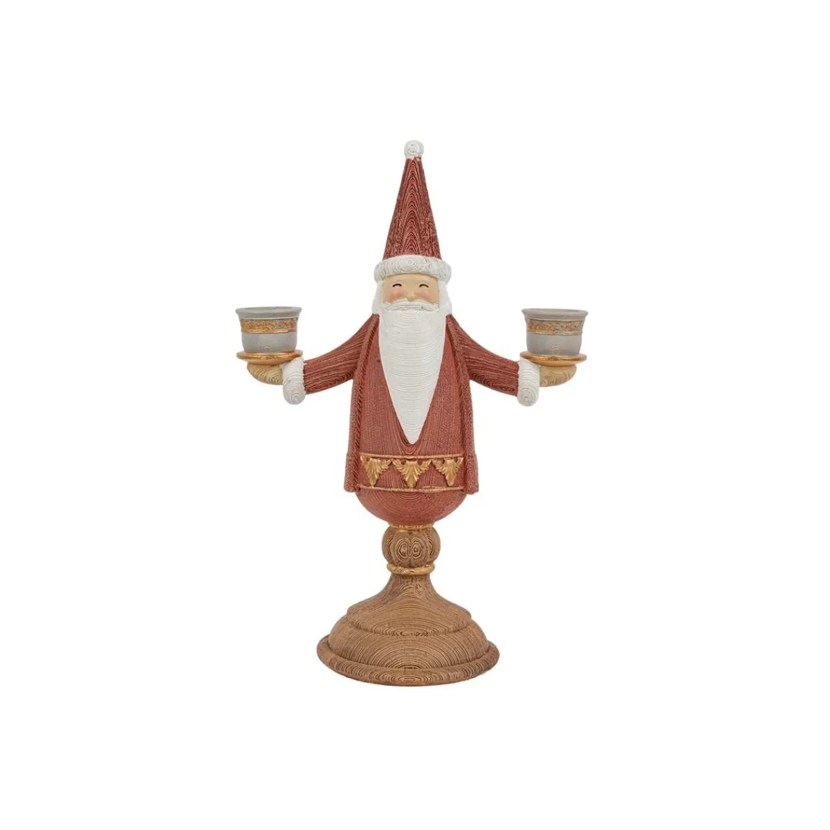 Gloria Store Candele / Porta-Candele / Alzatine | Babbo Natale<Candelabro Babbo Natale In Resina H.31,5 Cm