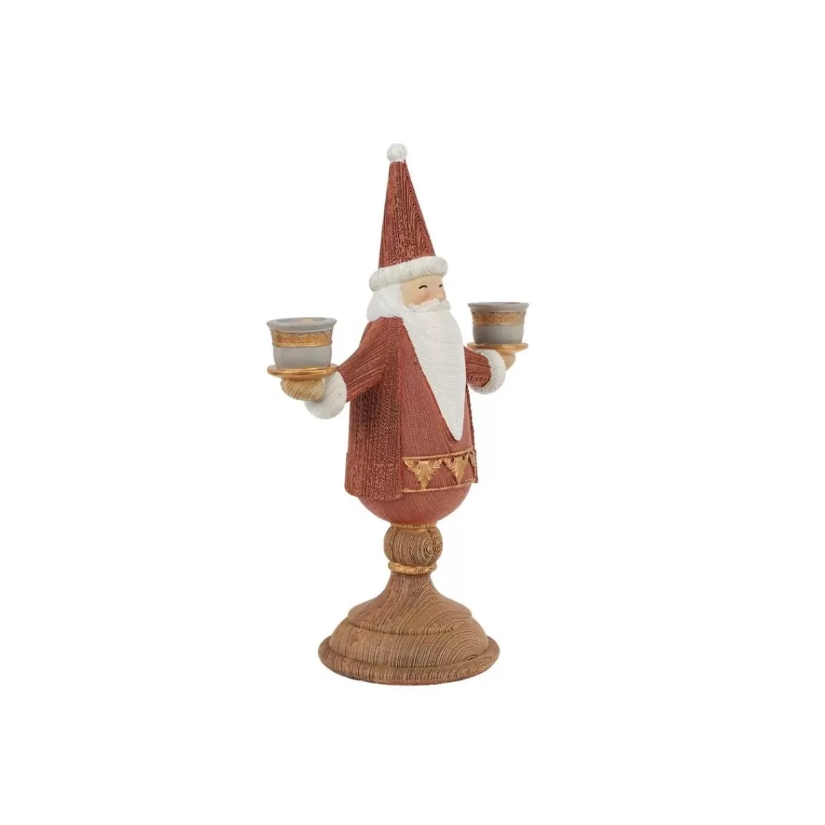 Gloria Store Candele / Porta-Candele / Alzatine | Babbo Natale<Candelabro Babbo Natale In Resina H.31,5 Cm