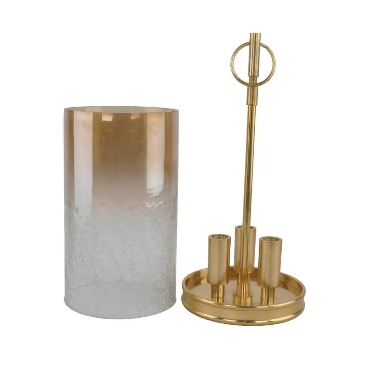 Gloria Store Candelabri-Alzatine-Vassoi | Candele / Porta-Candele / Alzatine<Candelabro In Alluminio Oro E Vetro 2 Misure