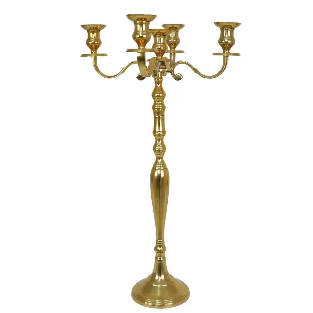 Gloria Store Candelabri-Alzatine-Vassoi | Candele / Porta-Candele / Alzatine<Candelabro In Alluminio Oro H.77 Cm