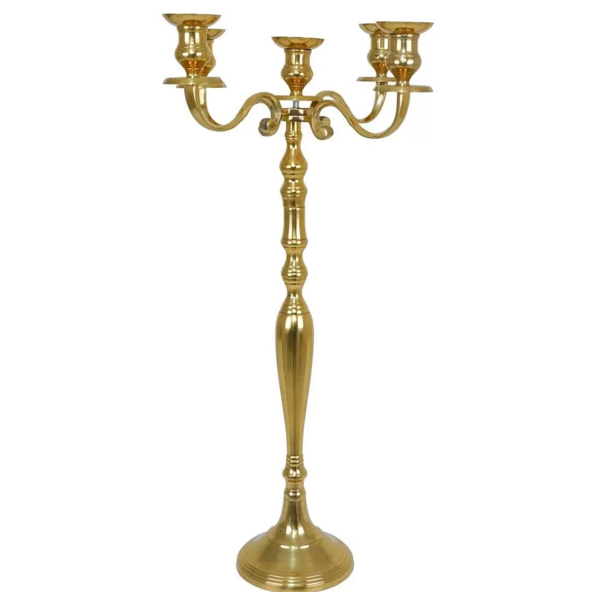 Gloria Store Candelabri-Alzatine-Vassoi | Candele / Porta-Candele / Alzatine<Candelabro In Alluminio Oro H.77 Cm