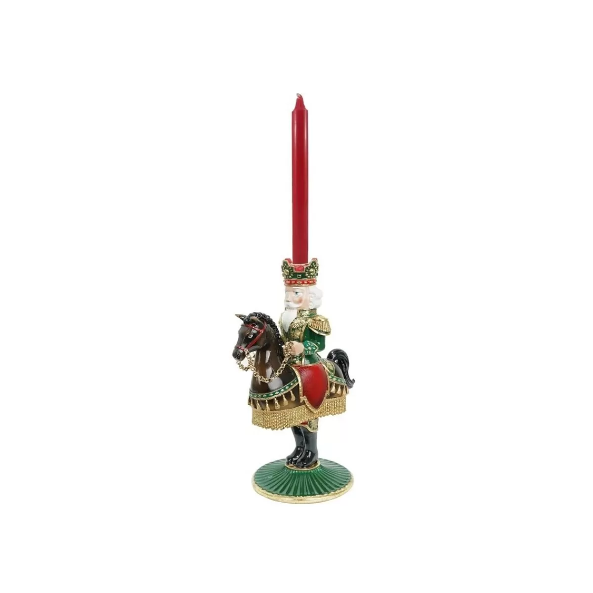 Gloria Store Candele / Porta-Candele / Alzatine | Schiaccianoci Natalizi<Candelabro Natalizio Schiaccianoci A Cavallo In Resina H.33,4 Cm