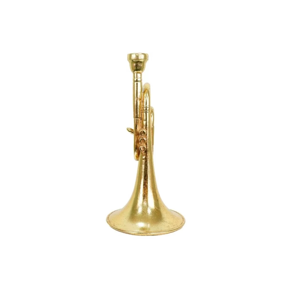 Gloria Store Candele / Porta-Candele / Alzatine | Resina<Candelabro Natalizio Tromba In Resina Oro H.42 Cm