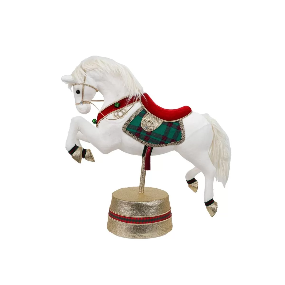 Gloria Store Altri Protagonisti di Natale<Cavallo Natalizio Bianco Su Stand H.66 Cm