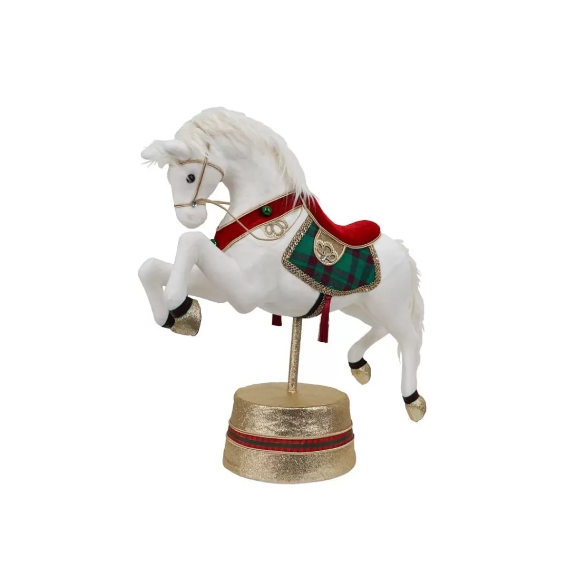 Gloria Store Altri Protagonisti di Natale<Cavallo Natalizio Bianco Su Stand H.66 Cm