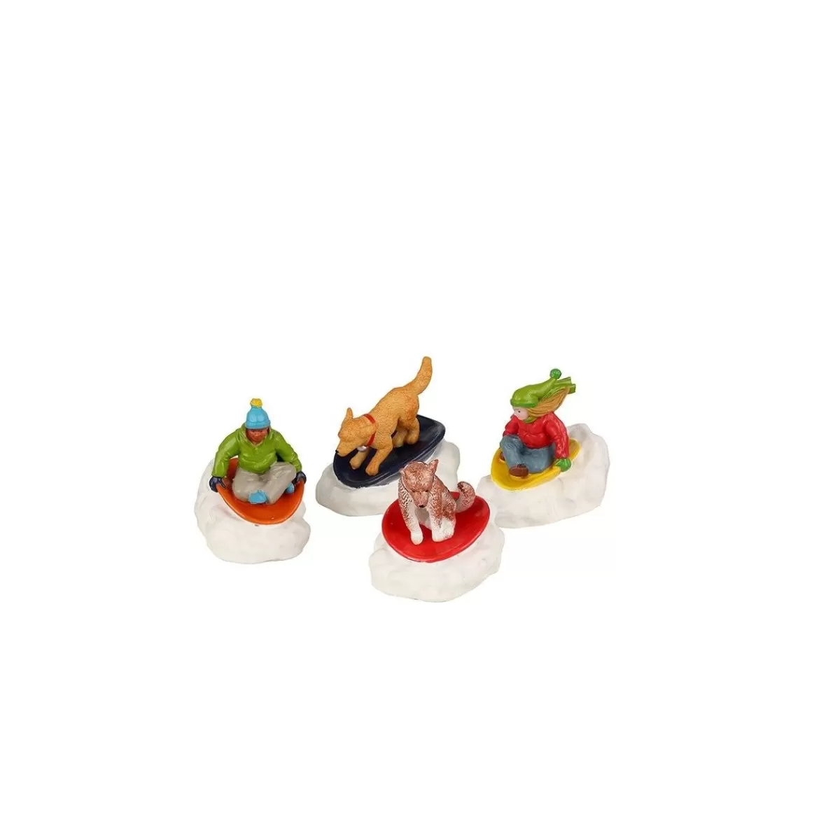 Gloria Store Personaggi<Dog Snow Saucer Fun Set Of 4 - Lemax 22121