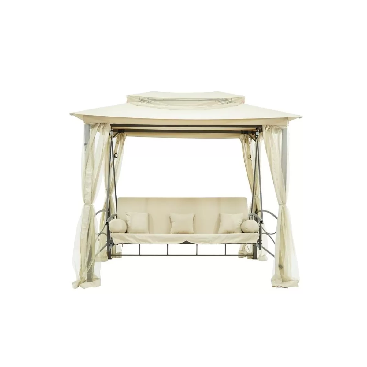 Gloria Store Amache & Dondoli<Dondolo Gazebo Da Giardino Con Zanzariera In Acciaio Beige