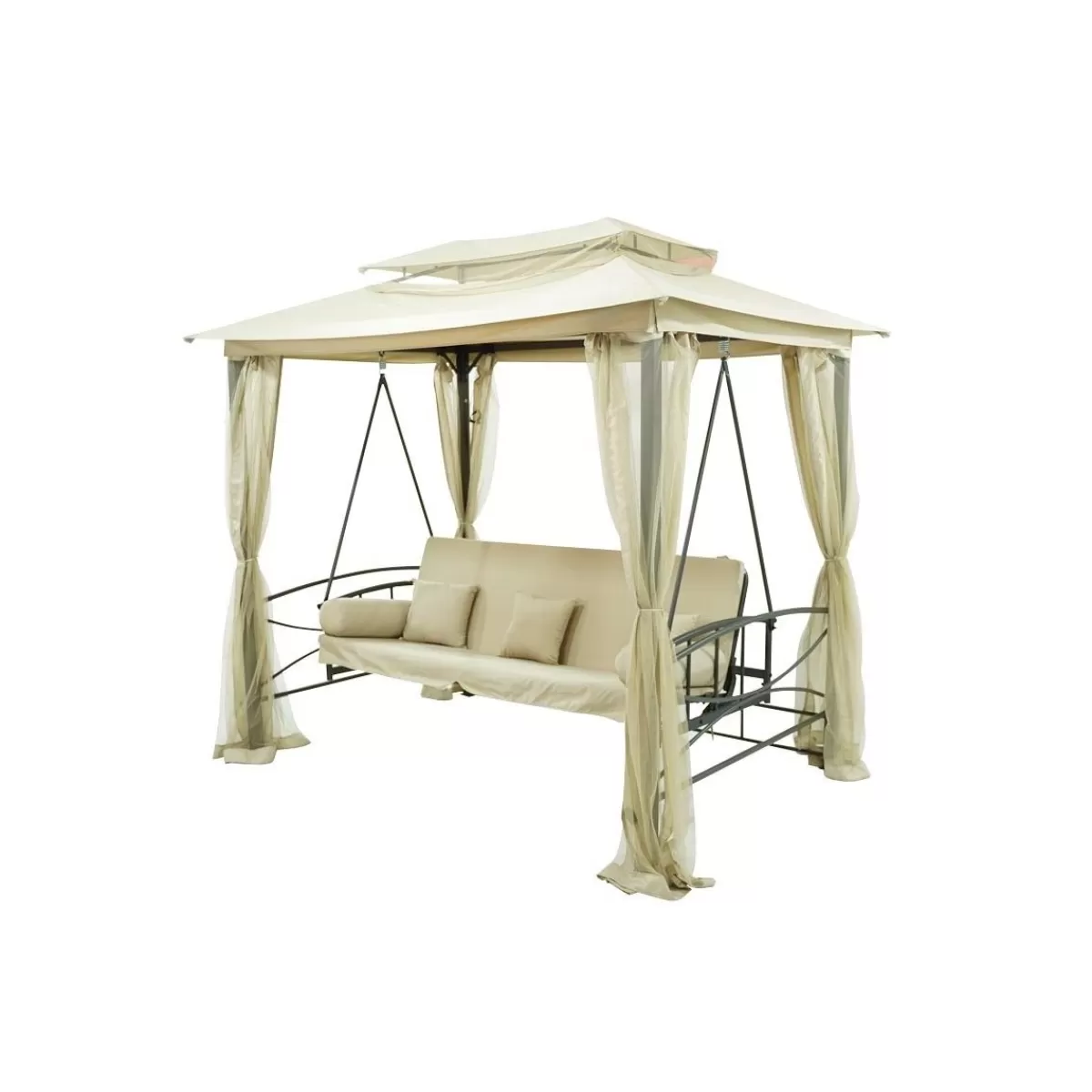 Gloria Store Amache & Dondoli<Dondolo Gazebo Da Giardino Con Zanzariera In Acciaio Beige