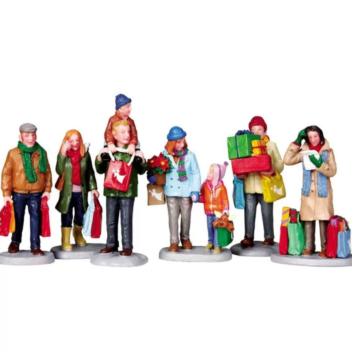 Gloria Store Personaggi<Holiday Shoppers, Set Of 6 - Lemax 92683