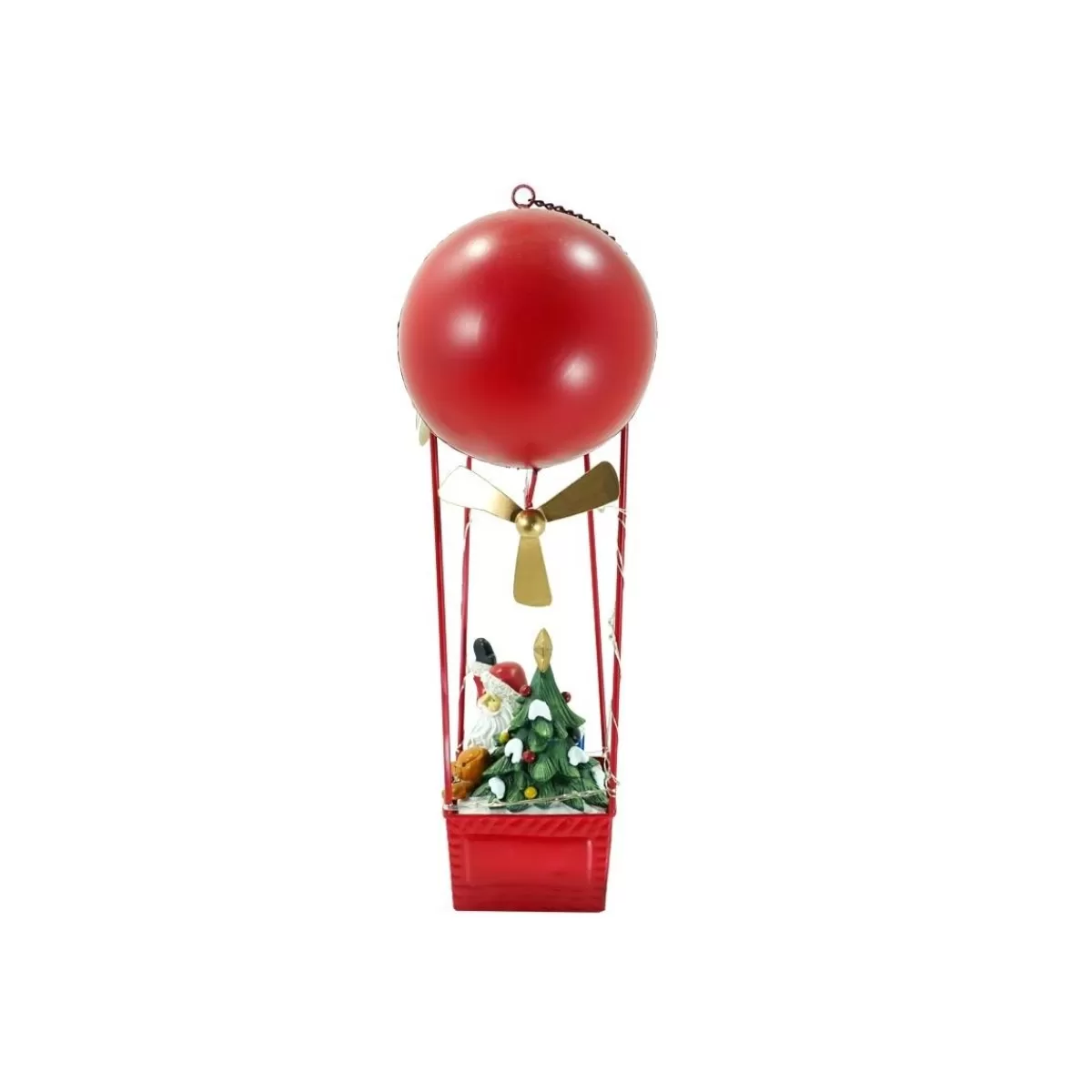 Gloria Store Decorazioni Natalizie<Mongolfiera Natalizia In Latta Rosso H.42 Cm