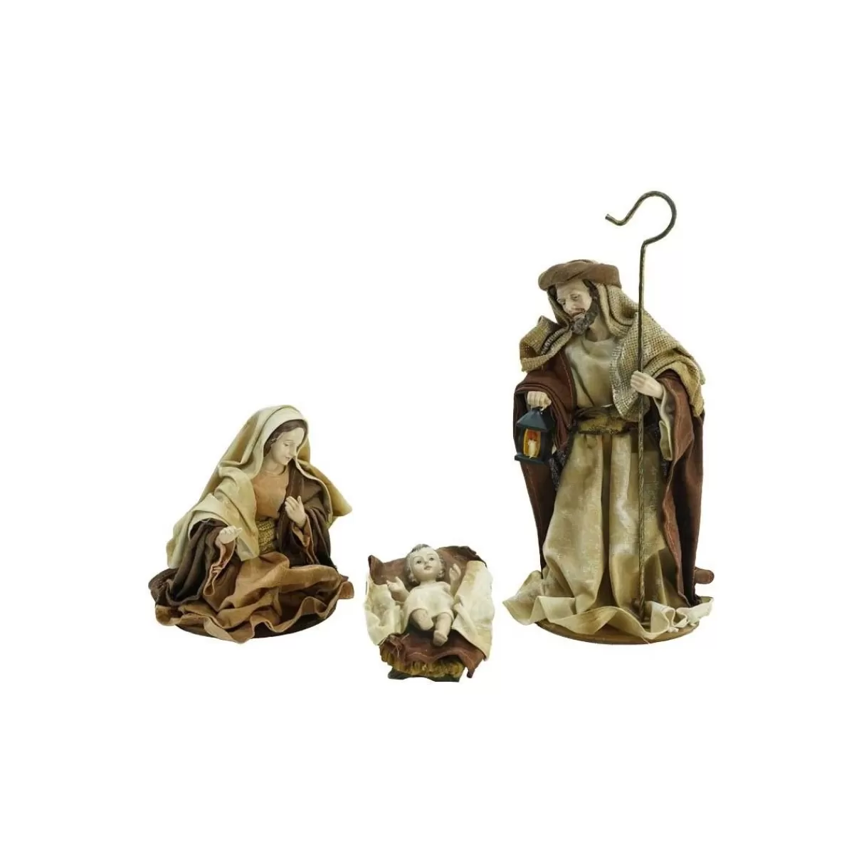 Gloria Store • Natività<Natività In Poliresina E Tessuto 3 Pz. H.25 Cm