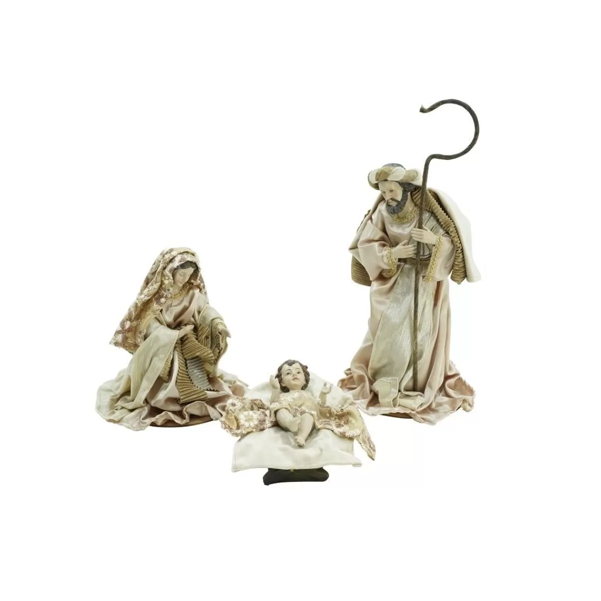 Gloria Store • Natività<Natività In Poliresina E Tessuto 3 Pz. H.33 Cm