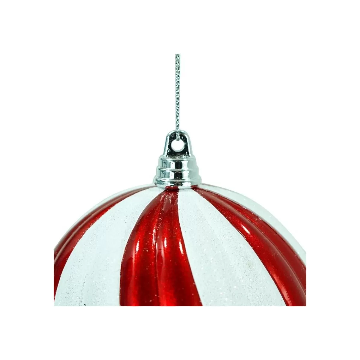 Gloria Store Palle di Natale in Plastica<Palla Natalizia Bianca E Rossa D.10 Cm