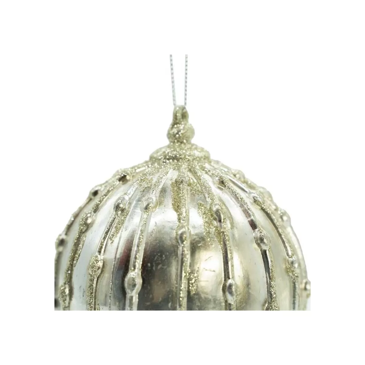 Gloria Store Palle di Natale Glitterate | Palle di Natale in Plastica<Palla Natalizia Con Glitter Champagne D.10 Cm