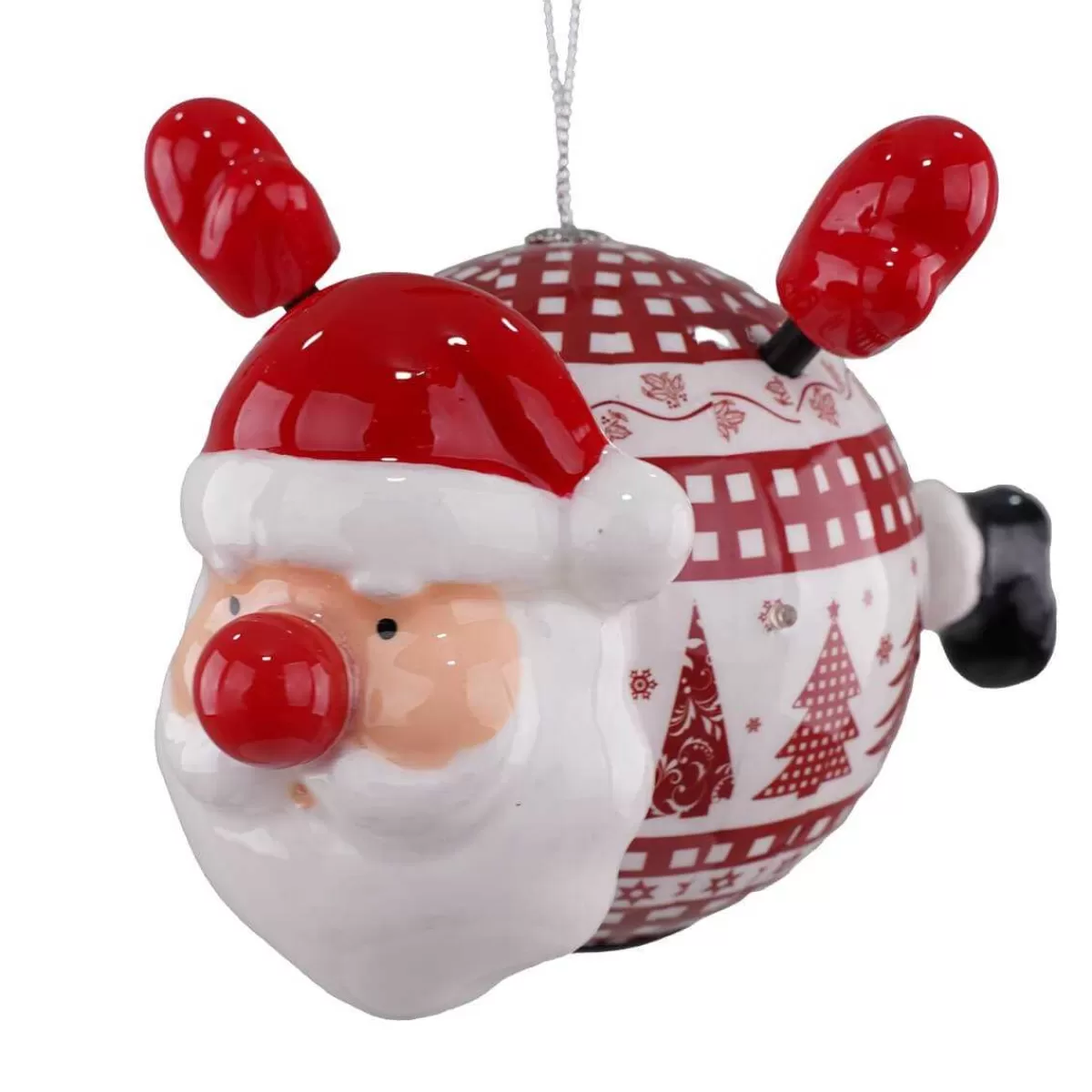 Gloria Store Babbo Natale | Palle di Natale in Plastica<Pallina Babbo Natale Con Led D.10 Cm