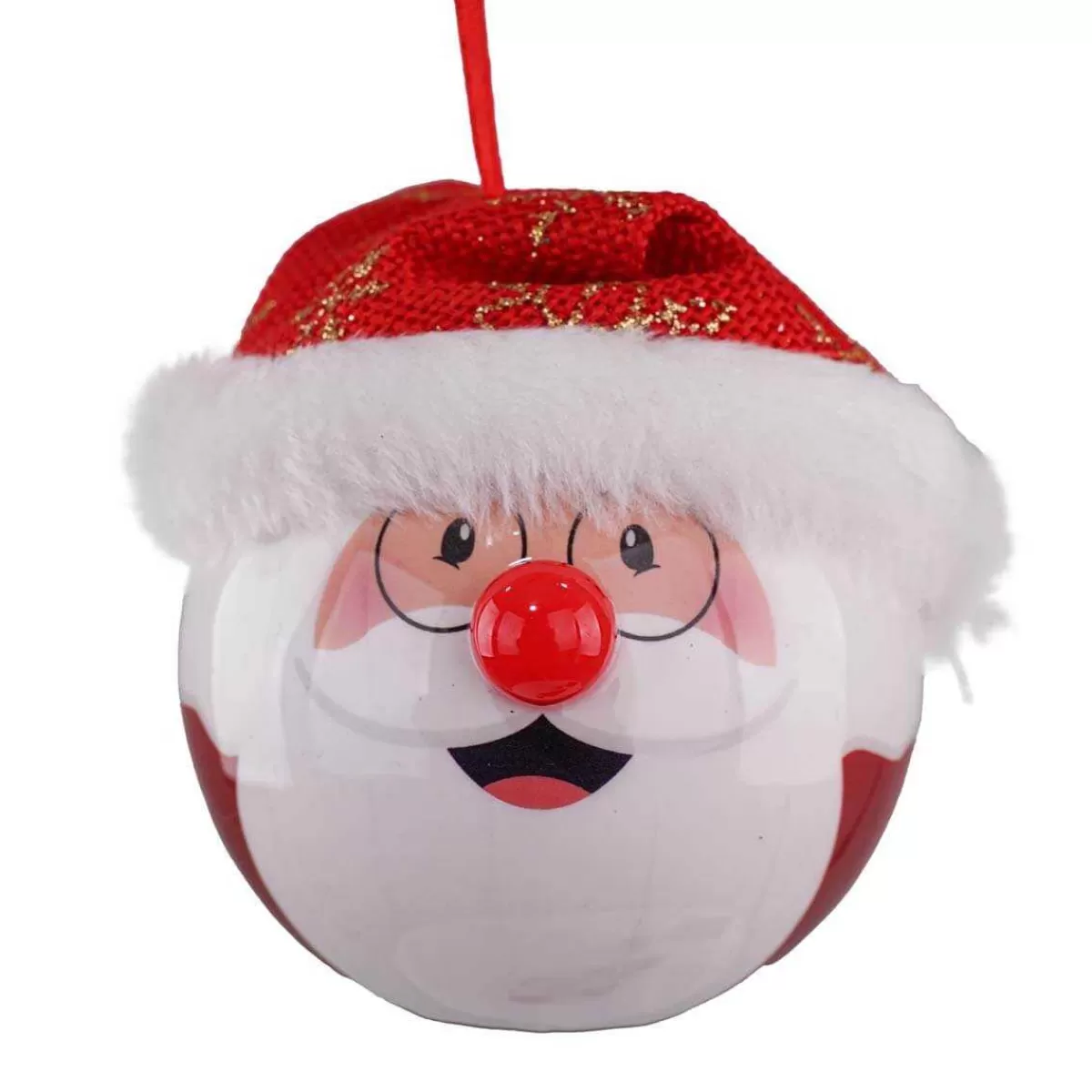 Gloria Store Babbo Natale | Palle di Natale in Plastica<Pallina Babbo Natale Con Led D.8 Cm