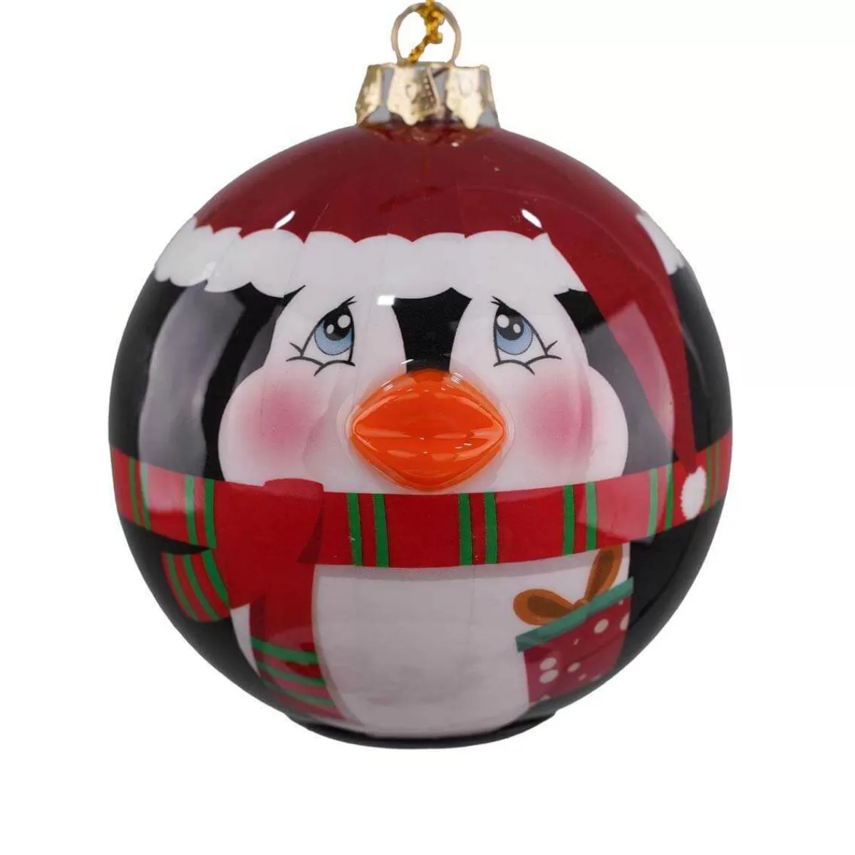 Gloria Store Altri Protagonisti di Natale | Palle di Natale in Plastica<Pallina Natalizia Con Pinguino E Led D.8 Cm