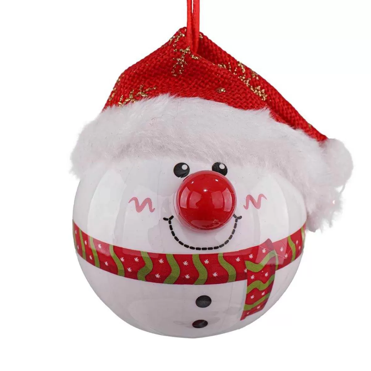 Gloria Store Altri Protagonisti di Natale | Palle di Natale in Plastica<Pallina Pupazzo Di Neve Con Led D.8 Cm