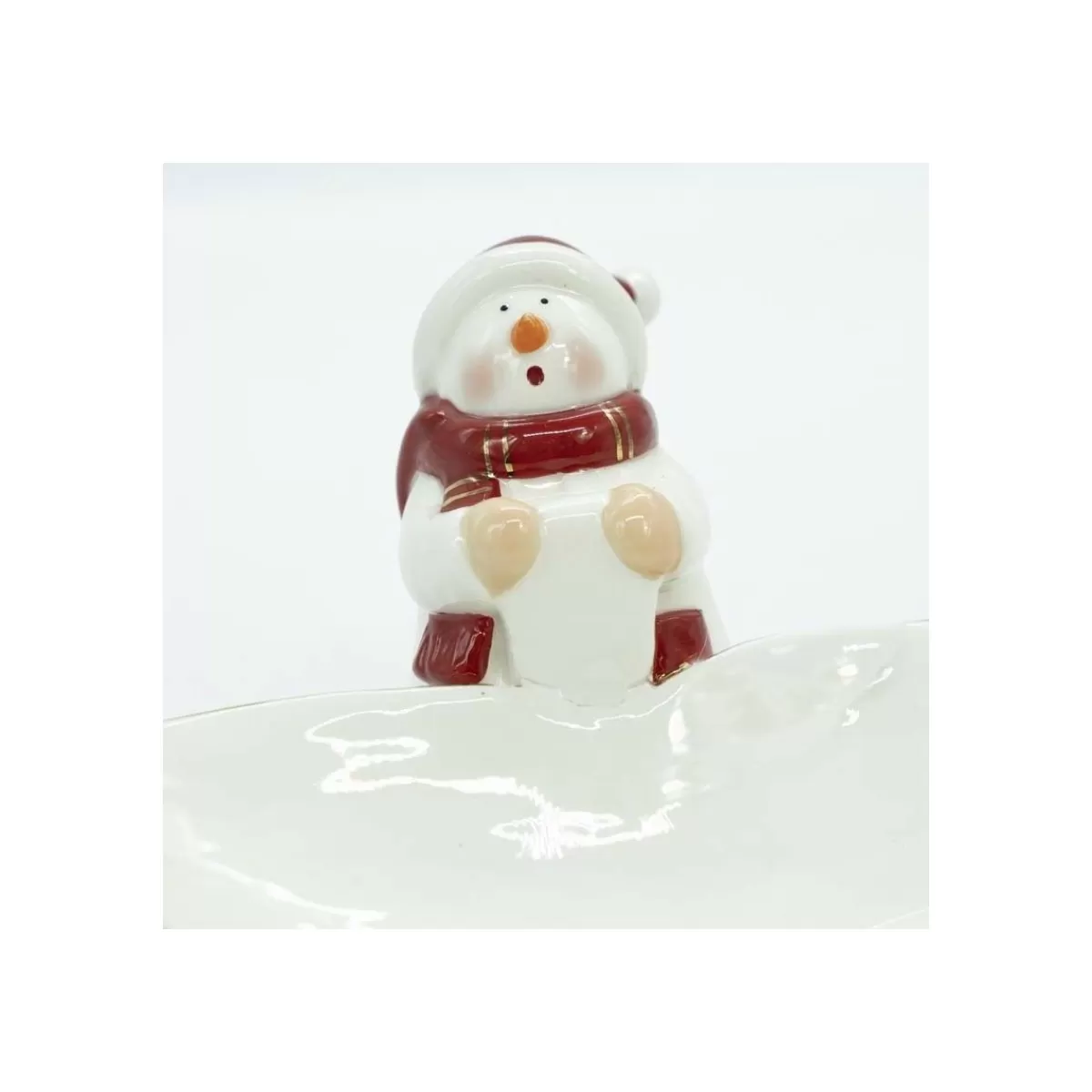 Gloria Store Ceramica<Piatto Ad Albero In Ceramica Con Pupazzo Di Neve