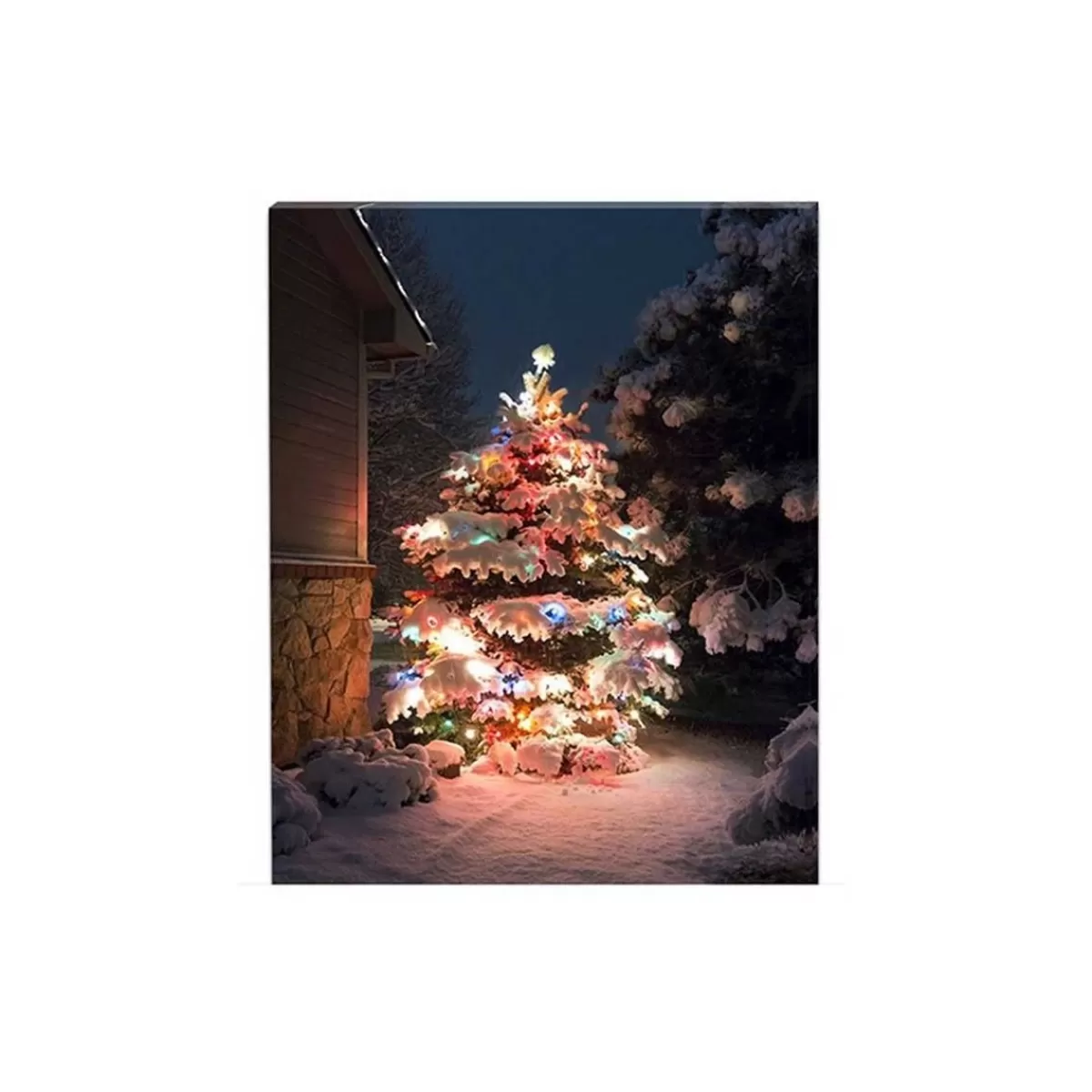 Gloria Store Quadri Natalizi Luminosi<Quadro Luminoso Albero Di Natale Con 35 Fibre Ottiche