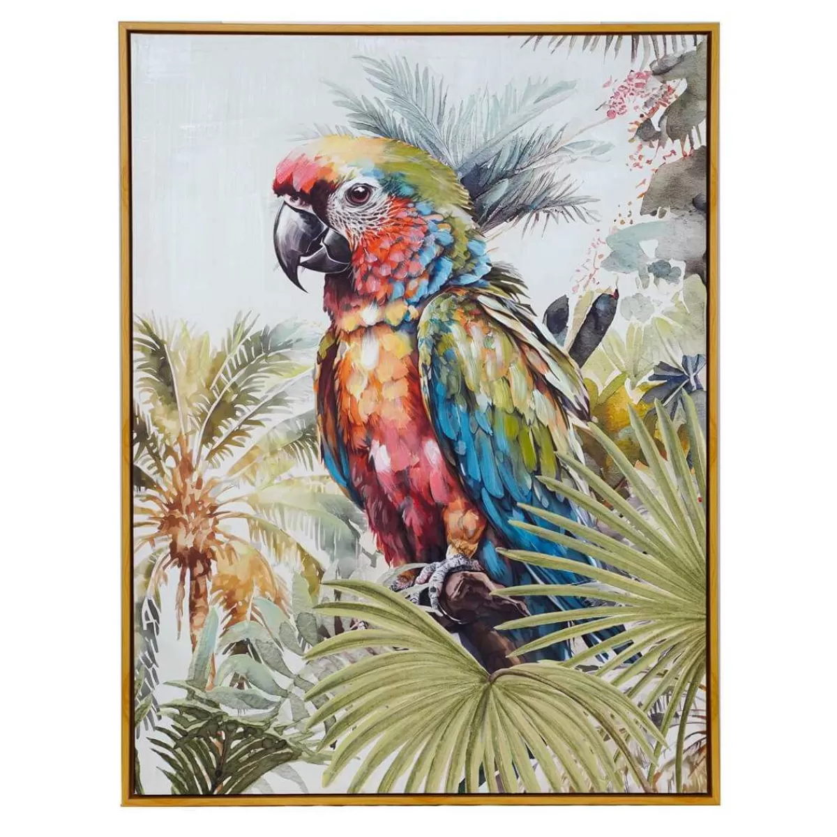 Gloria Store Quadri<Quadro Su Tela Con Pappagallo Tropicale 60x80 Cm