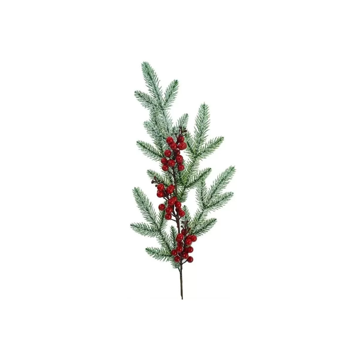 Gloria Store Rami e Fiori Natalizi<Ramo Di Pino Innevato Con Bacche Rosse L.76 Cm