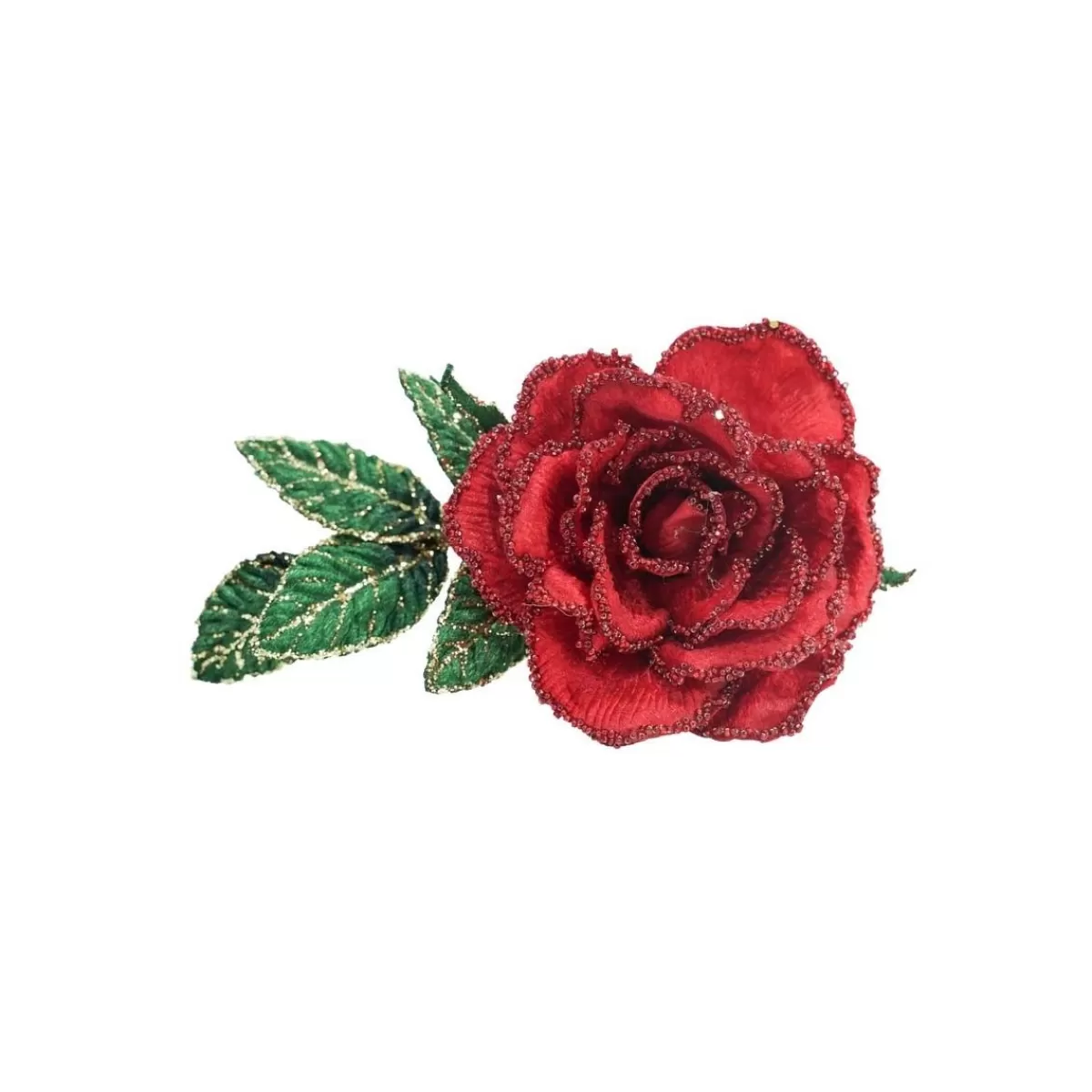 Gloria Store Decorazioni Natalizie | Rami e Fiori Natalizi<Rosa Rossa Con Clip D.15 Cm