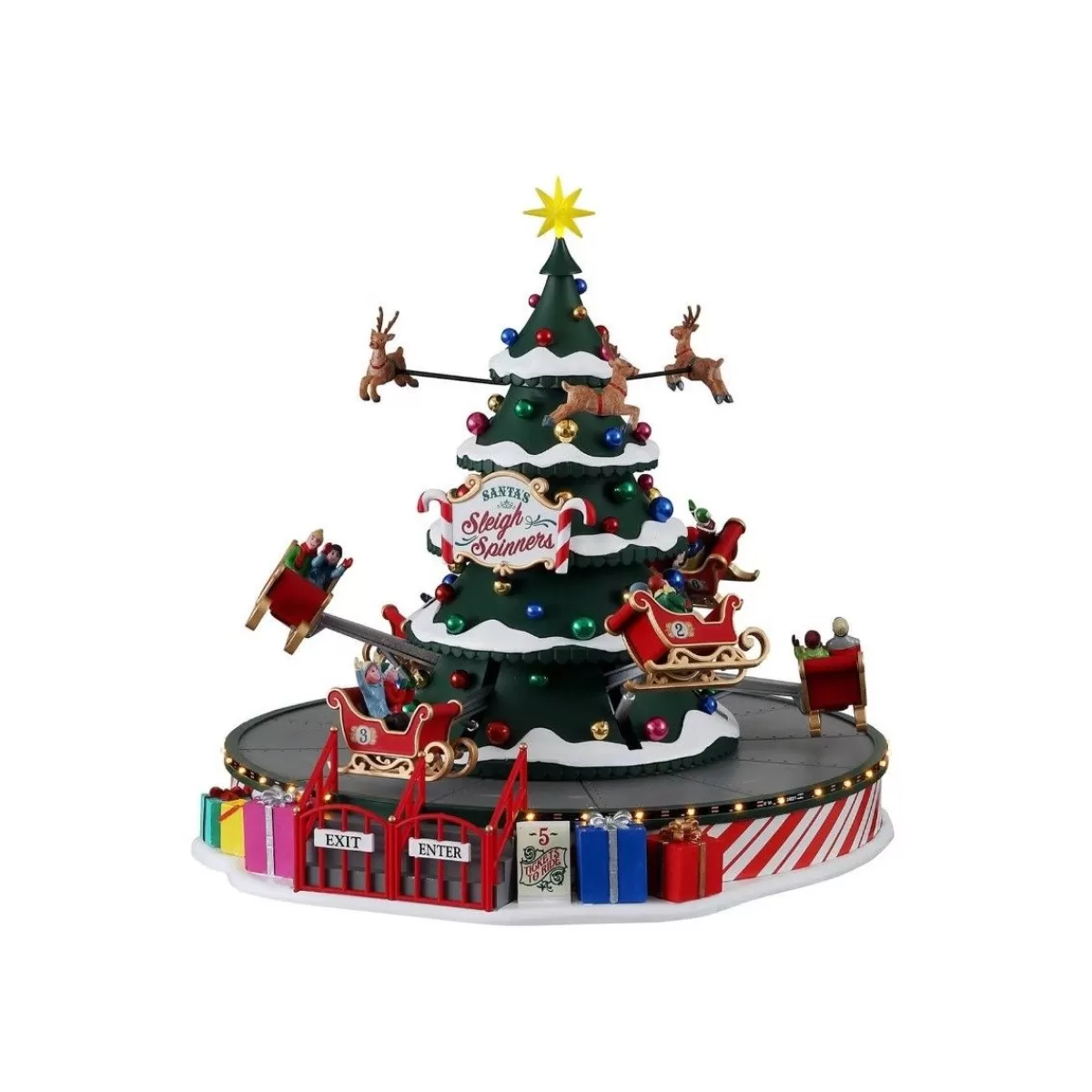 Gloria Store Edifici, Giostre e Scene<Santa'S Sleigh Spinners Con Alimentatore 4.5V - Lemax 14833