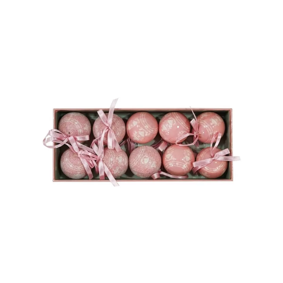 Gloria Store Palle di Natale in Plastica<Scatola Con Palle Natalizie Rosa D.5 Cm