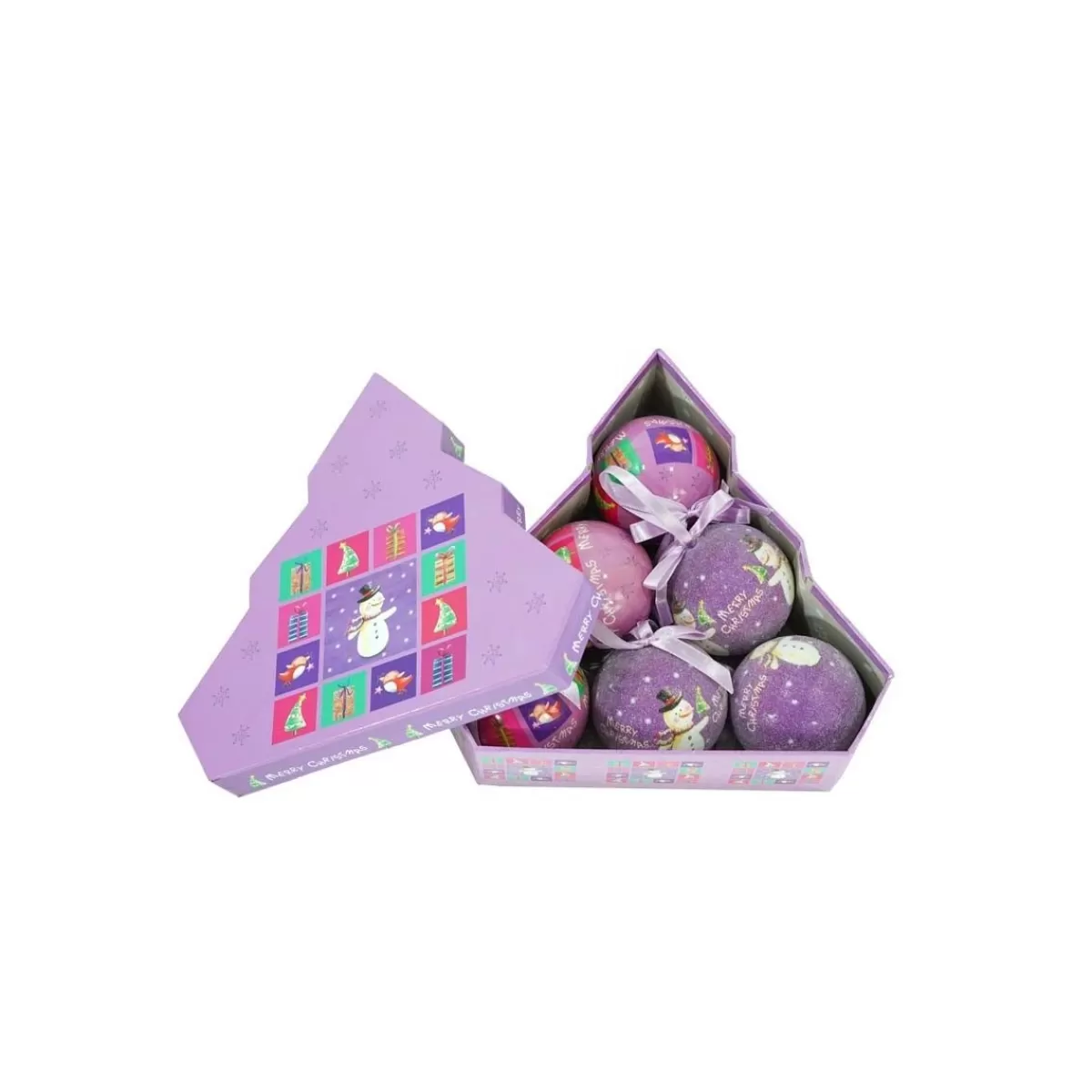 Gloria Store Palle di Natale in Plastica<Scatola Con Palle Natalizie Viola D.7,5 Cm