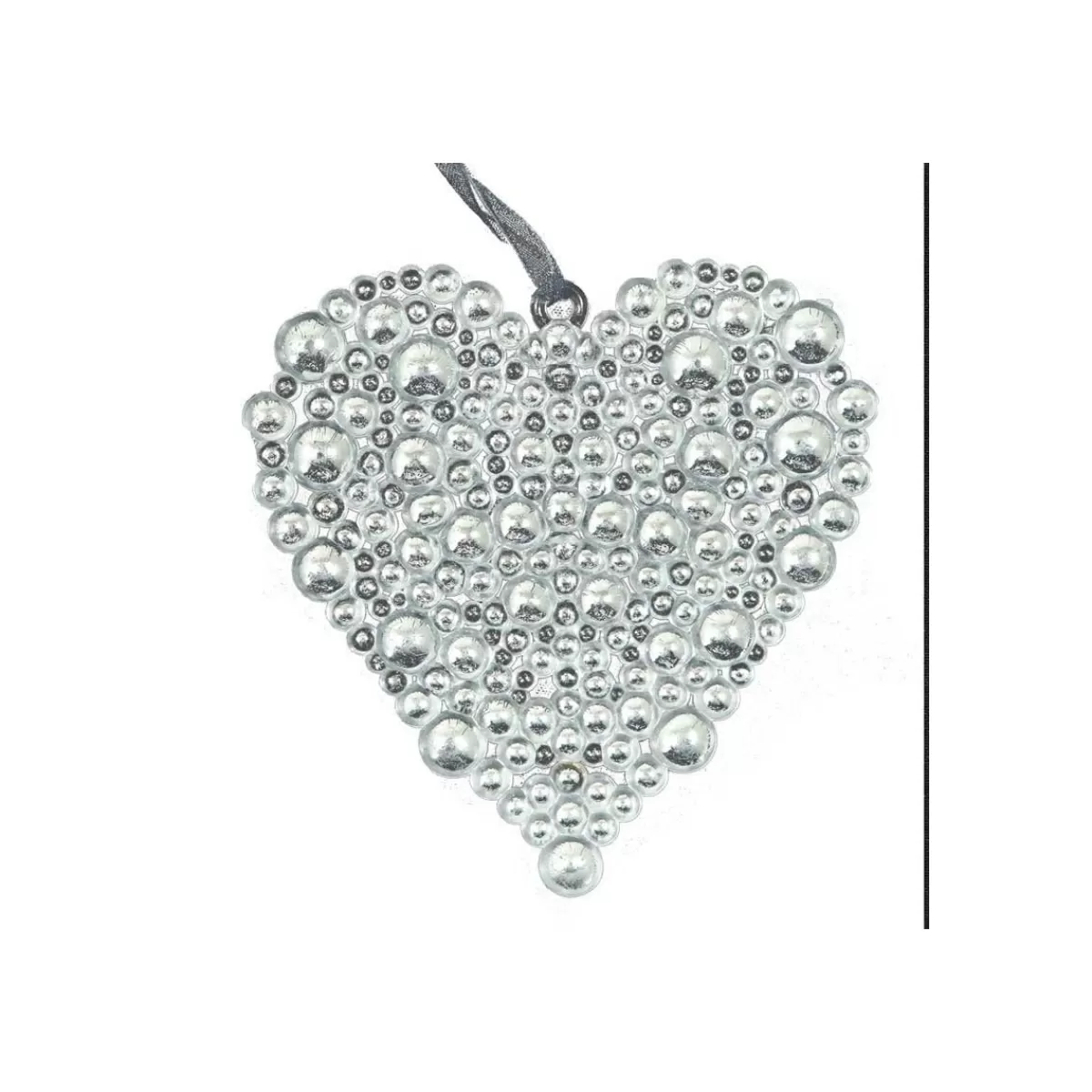 Gloria Store Decorazioni Natalizie | Puntali e Pendenti Natalizi<Set 2 Cuori Natalizi Da Appendere Silver