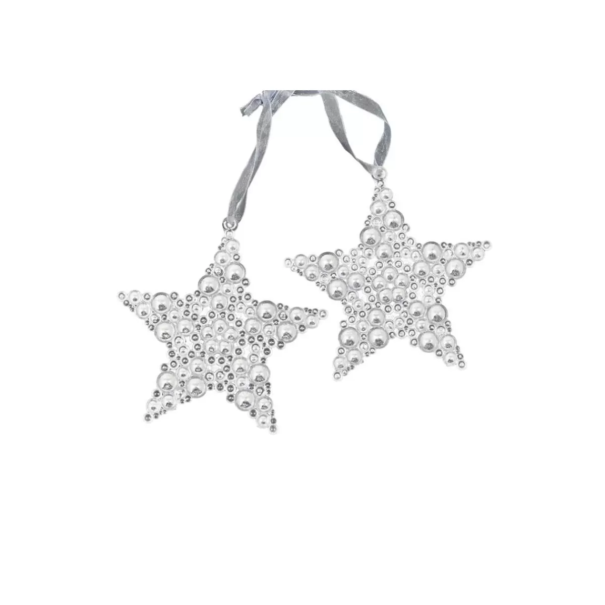 Gloria Store Decorazioni Natalizie | Puntali e Pendenti Natalizi<Set 2 Stelle Natalizie Da Appendere Silver