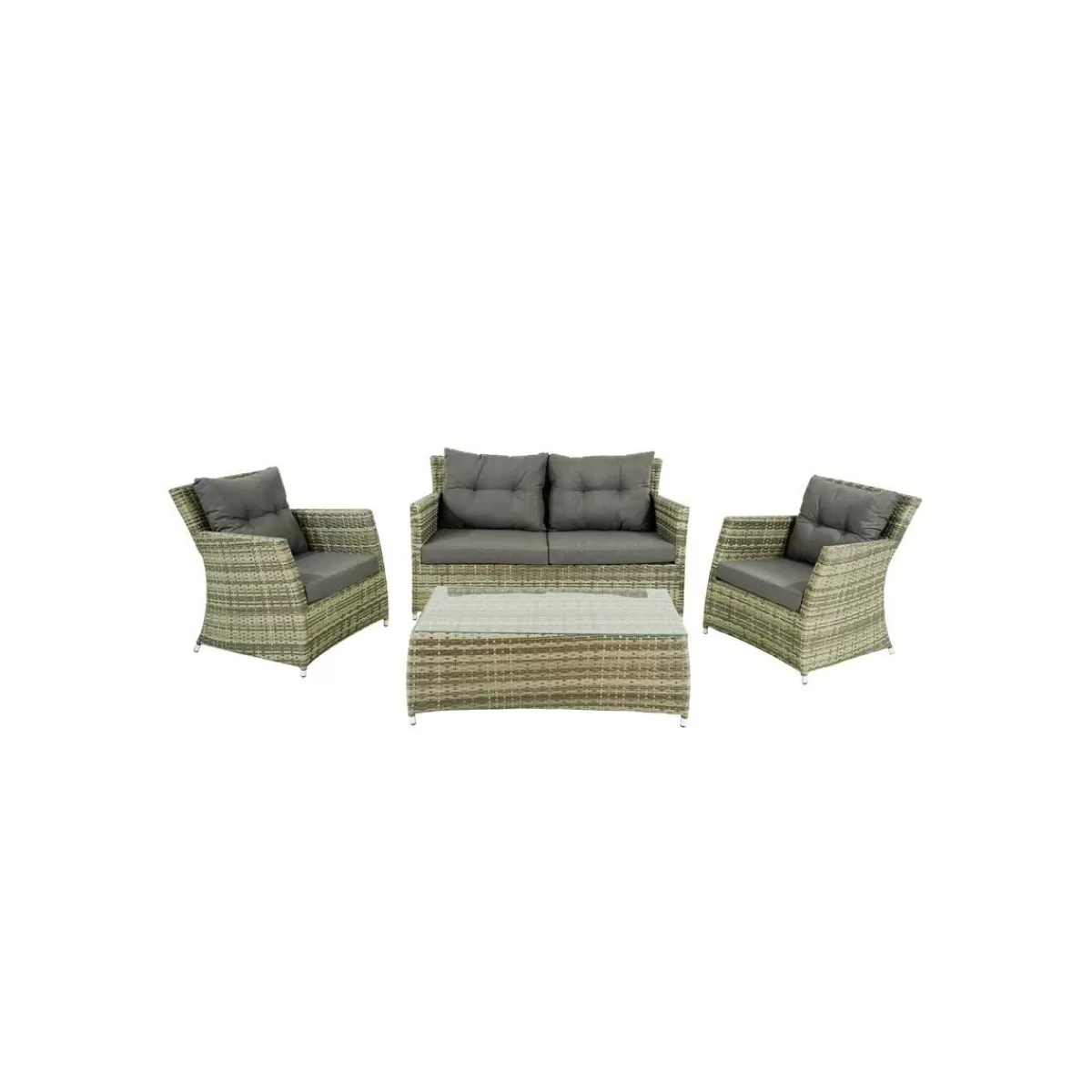 Gloria Store • Set Divani<Set Divano Da Giardino In Alluminio Beige - Lisandro