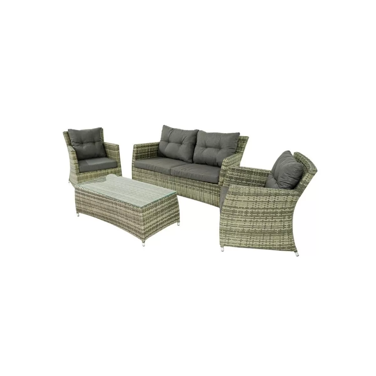 Gloria Store • Set Divani<Set Divano Da Giardino In Alluminio Beige - Lisandro