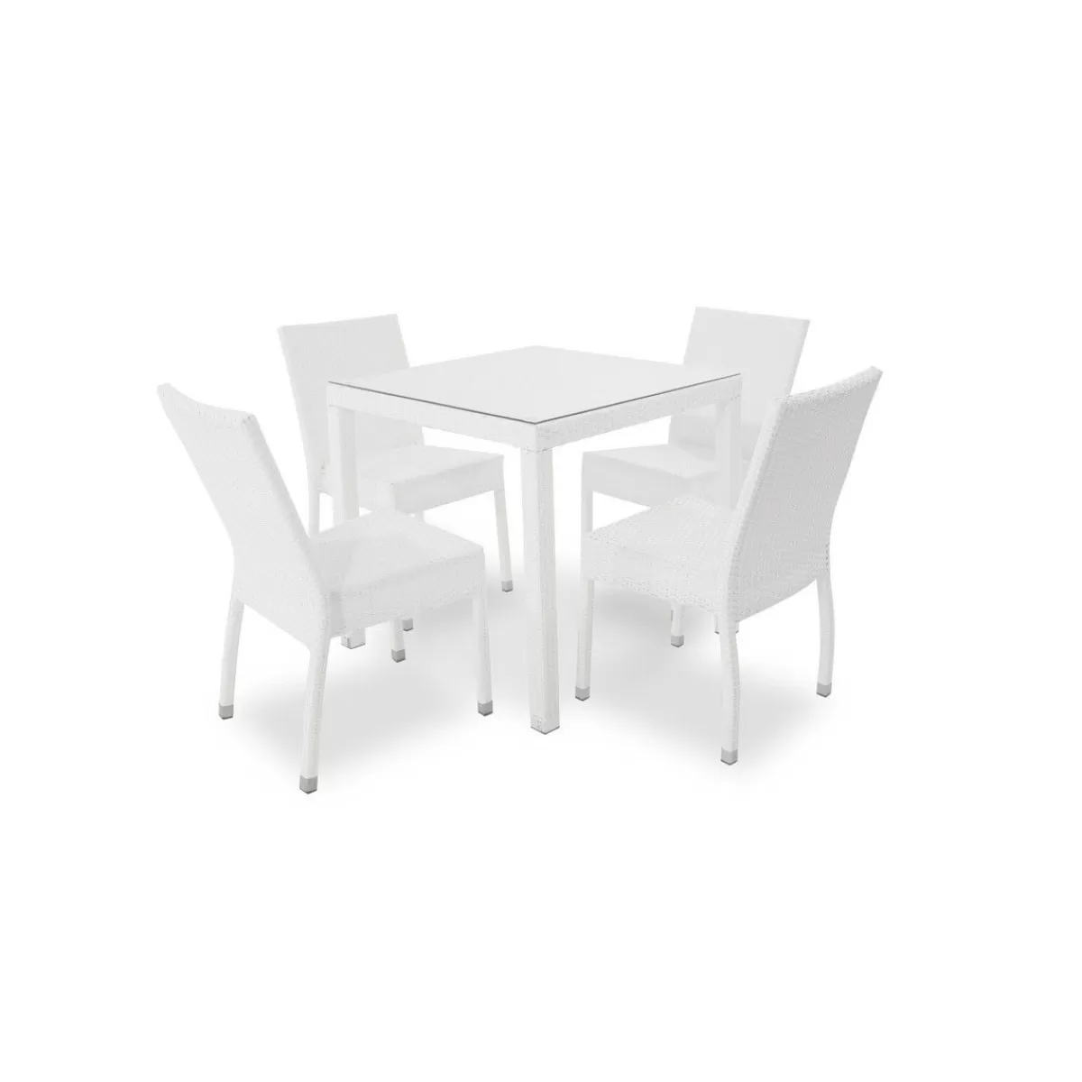 Gloria Store Set Completo<Tavolo Da Giardino In Alluminio Bianco