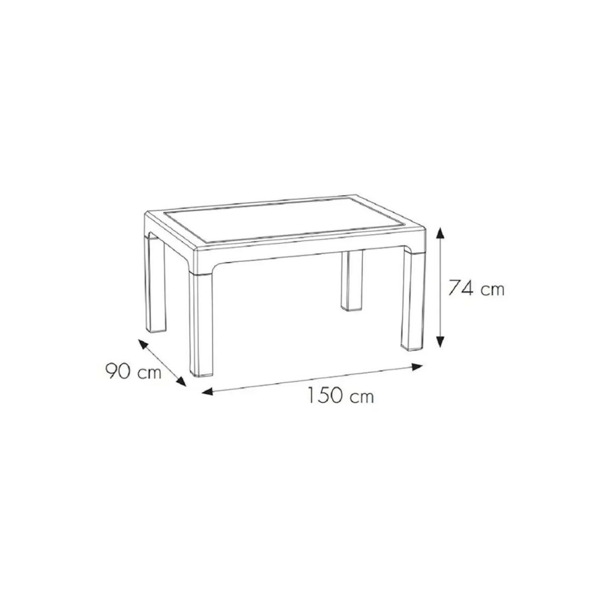 Gloria Store Tavoli da catering<Tavolo Per Esterni In Resina Bianco 150x90 Cm - Houston