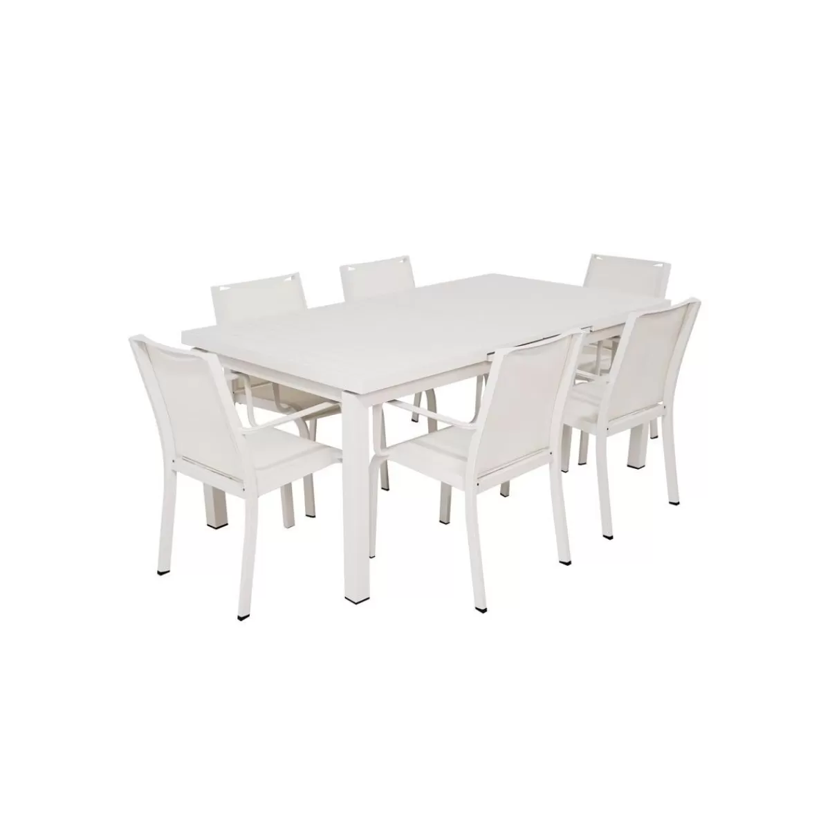 Gloria Store Set Completo<Tavolo Rettangolare Allungabile In Alluminio Bianco | Aci