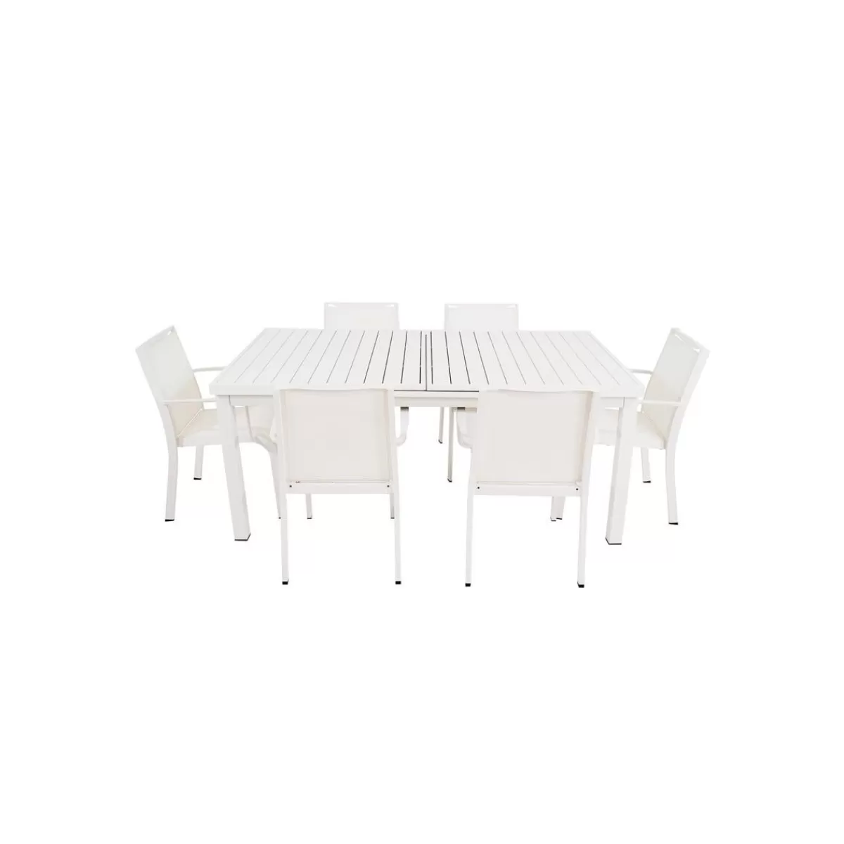 Gloria Store Set Completo<Tavolo Rettangolare Allungabile In Alluminio Bianco | Aci